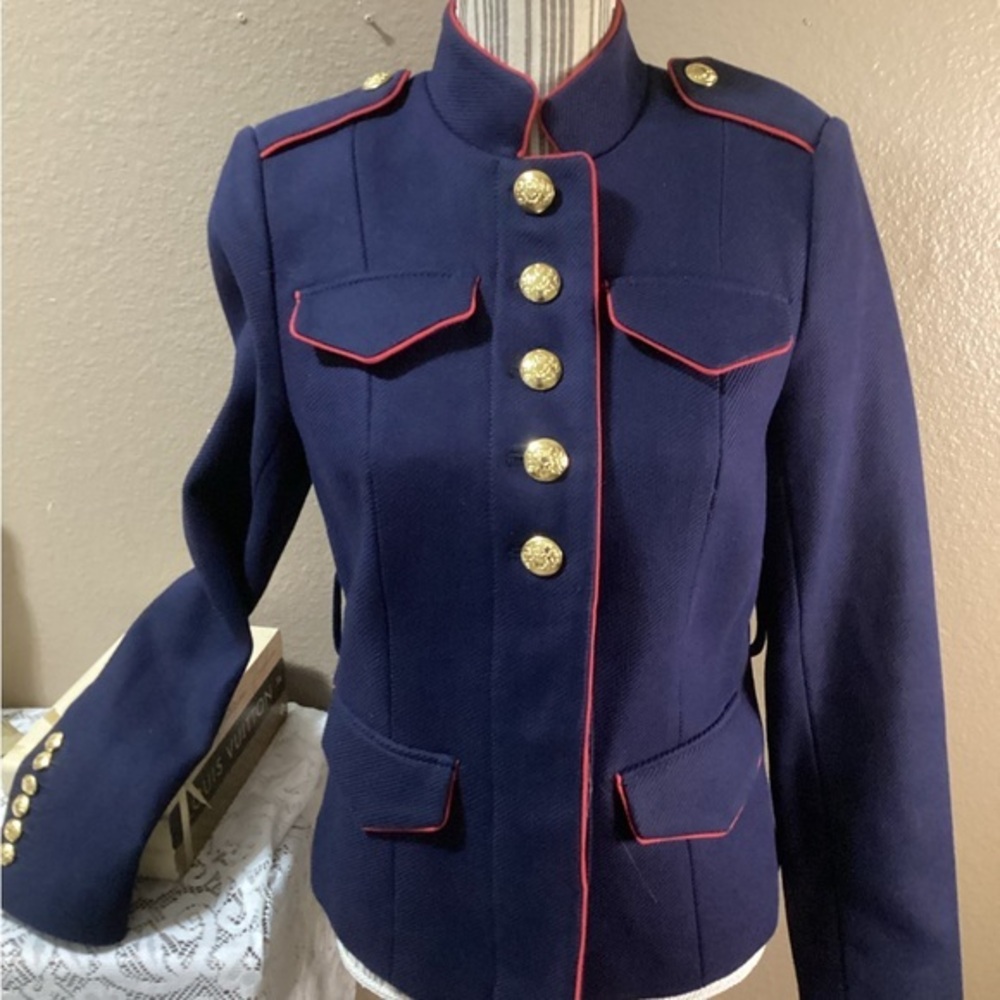 Banana Republic X Olivia Palermo Military Jacket with a Red Trim